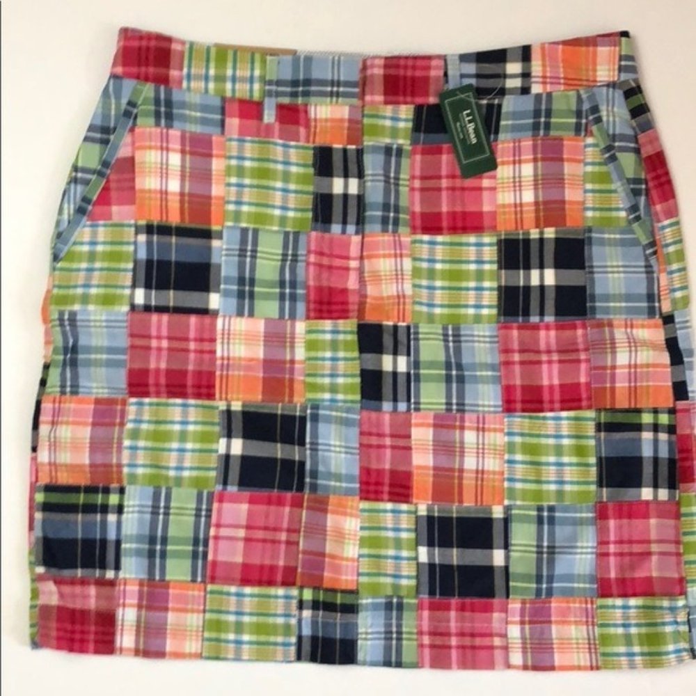 L.L. Bean NWT size 12 multi-colored plaid skirt